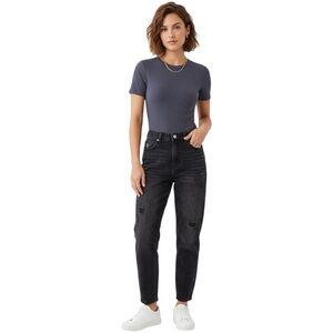 Classic Ribbed Short Sleeve Bodysuit - Navy